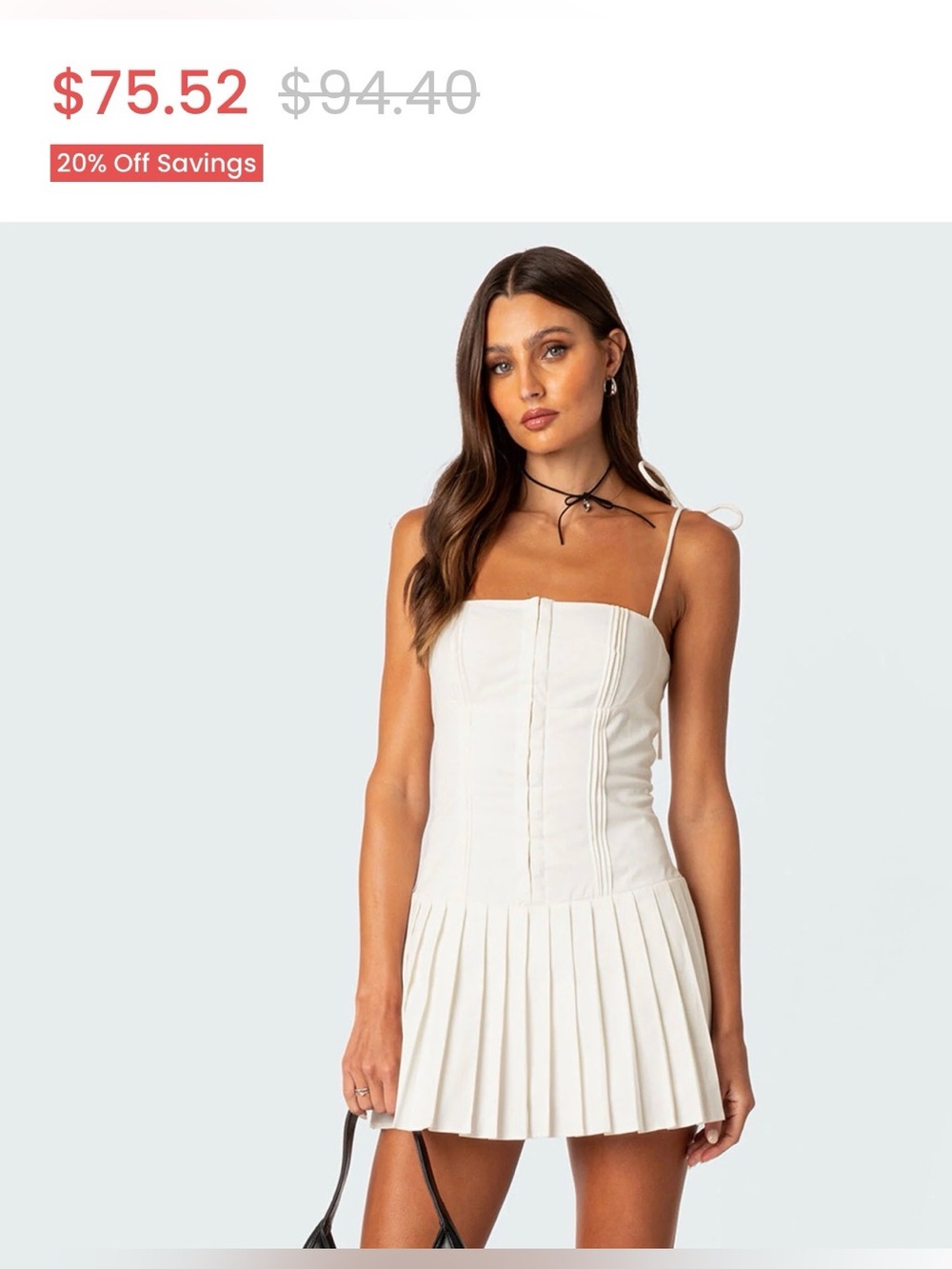 ❗️Edikted Perri Pleated White Corset Mini Dress Size Medium